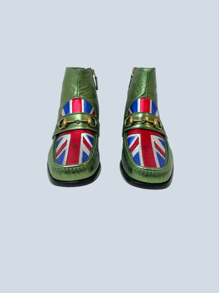 Stivaletti Horsebit Union Jack in pelle metallizzata, 5,5., foto 3 di 8