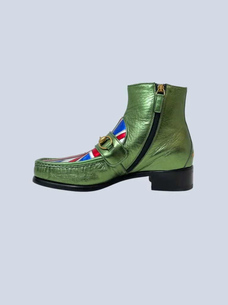 Stivaletti Horsebit Union Jack in pelle metallizzata, 5,5., foto 2 di 8