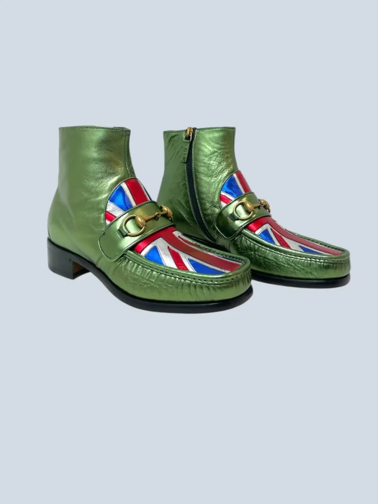 Stivaletti Horsebit Union Jack in pelle metallizzata, 5,5., foto 4 di 8