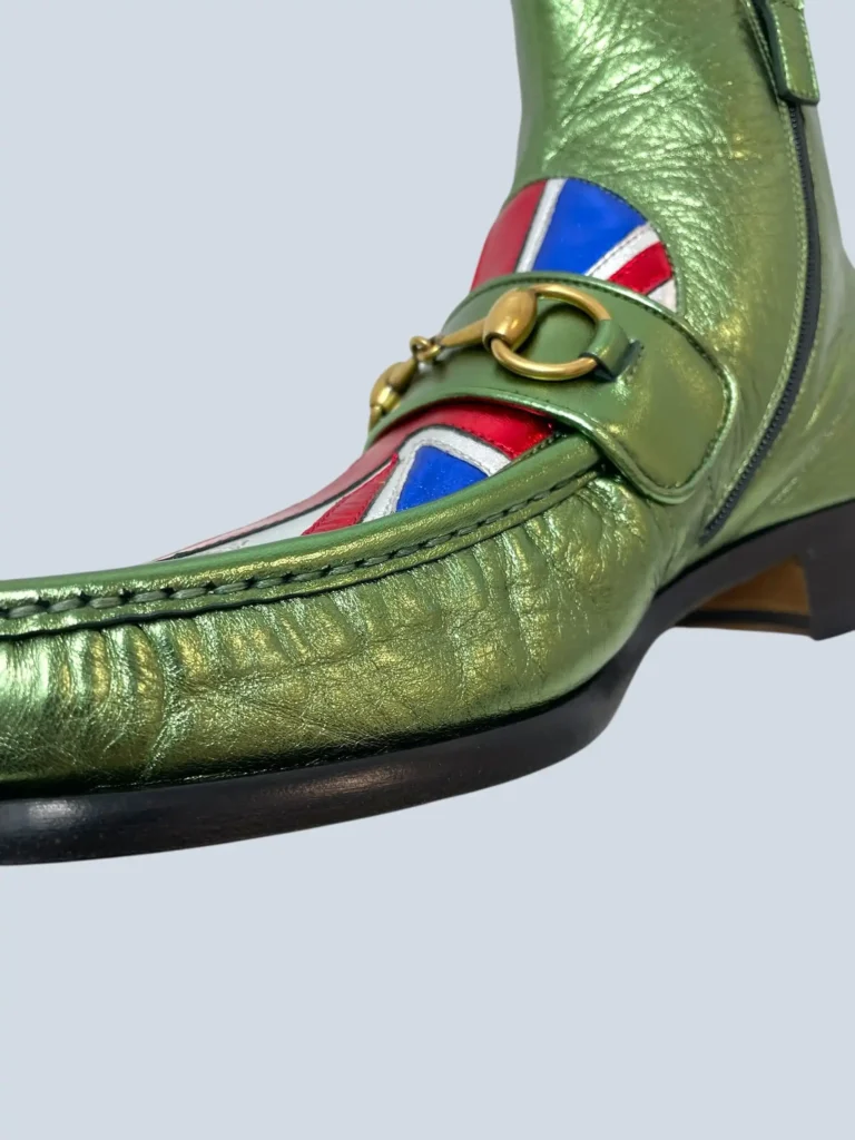 Stivaletti Horsebit Union Jack in pelle metallizzata, 5,5., foto 7 di 8