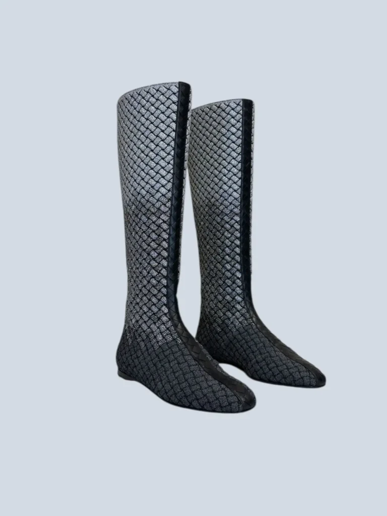 Lurex and braided leather boots, 37., photo 3 of 11