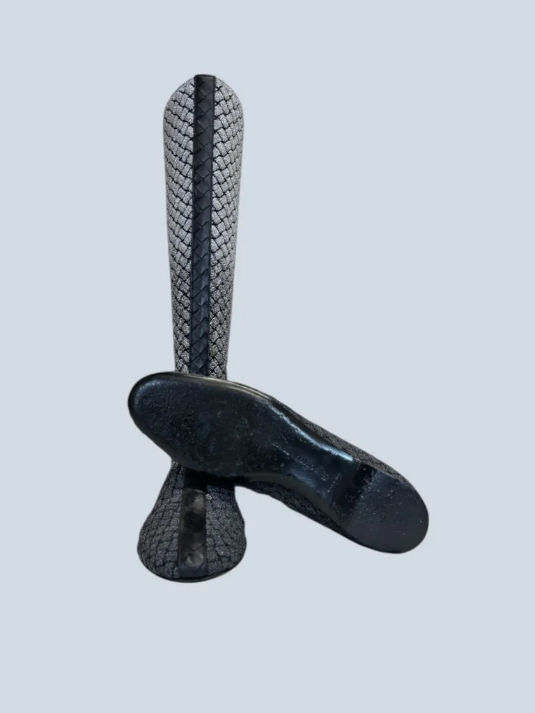 Lurex and braided leather boots, 37., photo 5 of 11