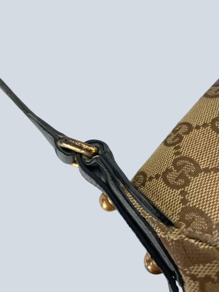 Gucci By Tom Ford, Horsebit Monogram canvas and leather shoulder bag, photo 11 of 13