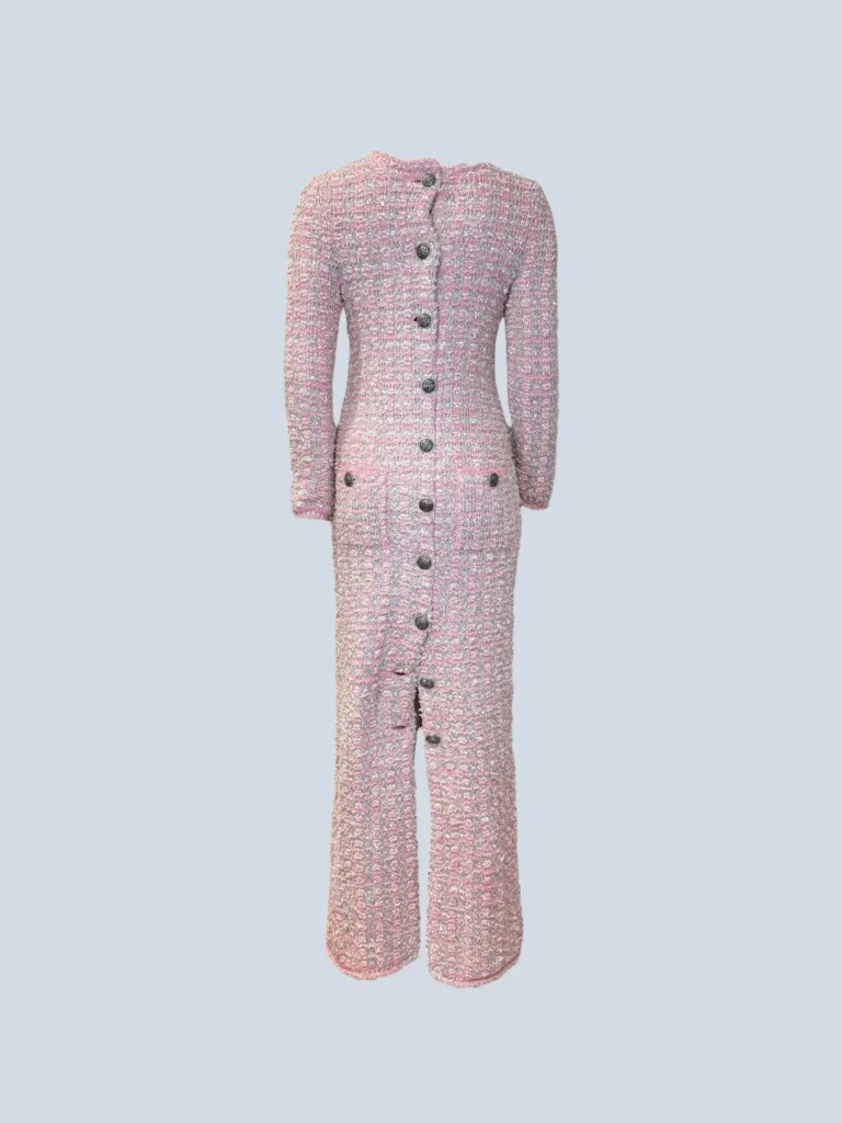 Abito lungo Front to Back in tweed con bottoni, L., foto 3 di 13