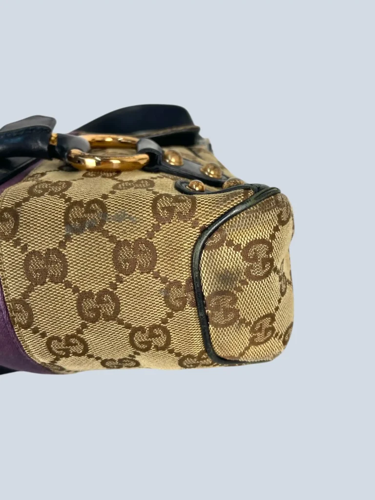 Gucci By Tom Ford, Horsebit Monogram canvas and leather shoulder bag, photo 7 of 13