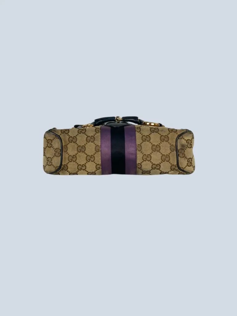 Gucci By Tom Ford, Horsebit Monogram canvas and leather shoulder bag, photo 5 of 13