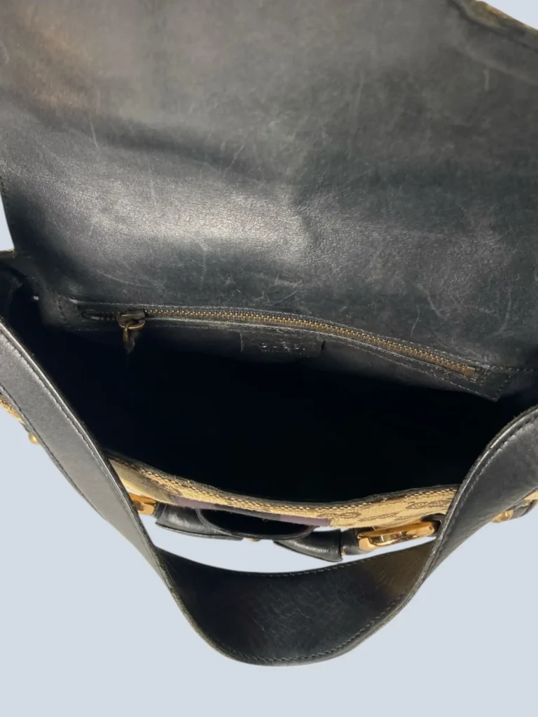 Gucci By Tom Ford, Horsebit Monogram canvas and leather shoulder bag, photo 6 of 13