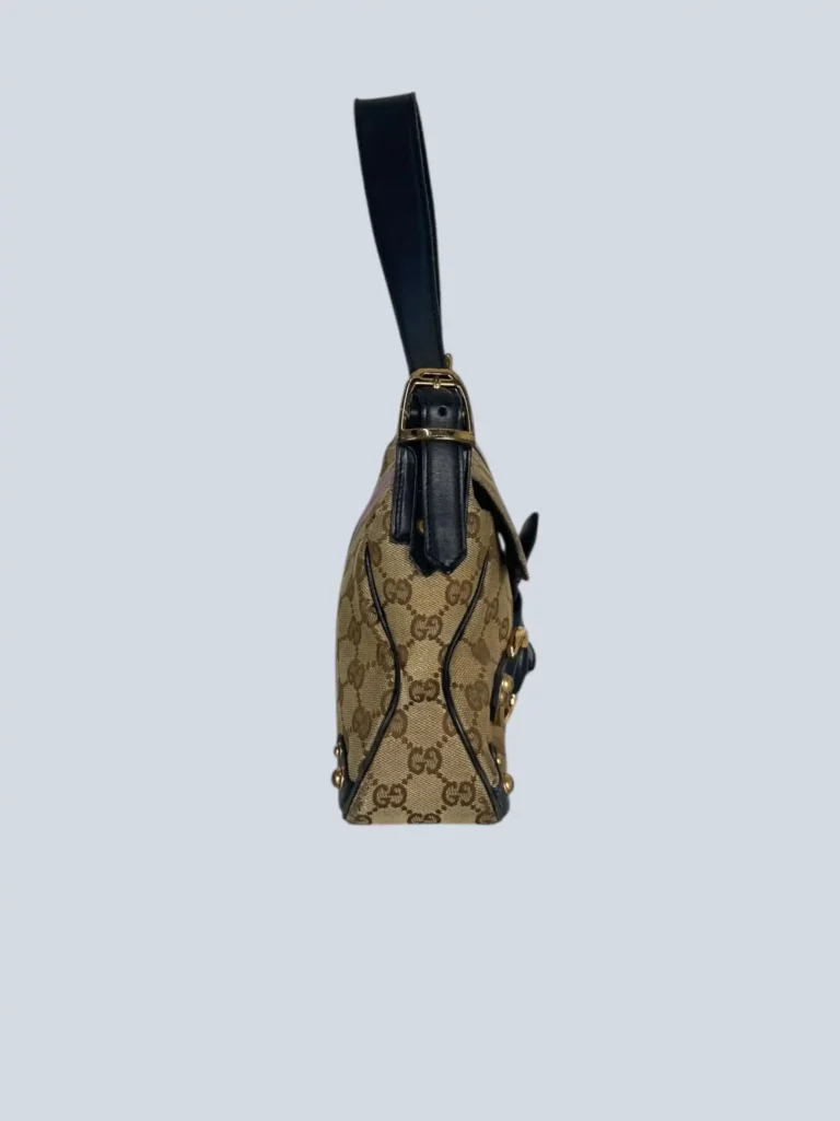 Gucci By Tom Ford, borsa a spalla Horsebit in tela Monogram e pelle., foto 3 di 13