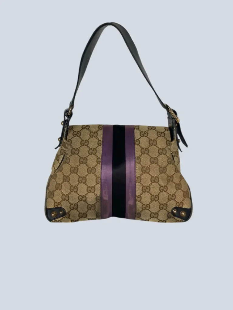 Gucci By Tom Ford, Horsebit Monogram canvas and leather shoulder bag, photo 4 of 13
