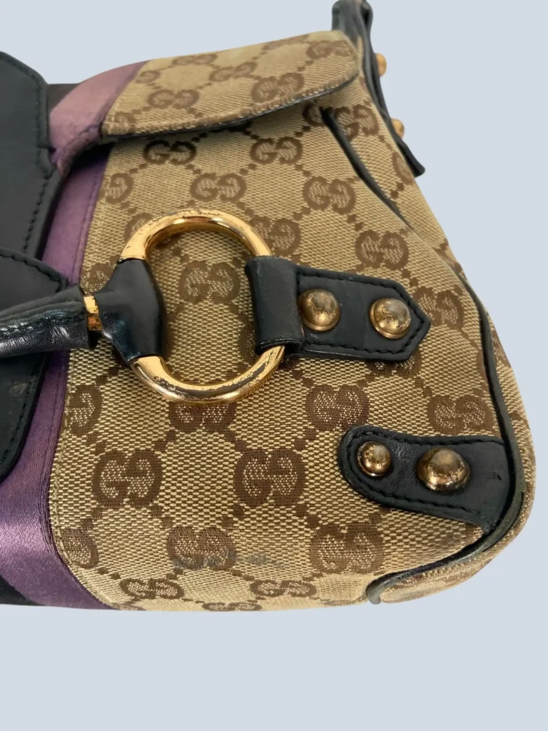 Gucci By Tom Ford, Horsebit Monogram canvas and leather shoulder bag, photo 13 of 13
