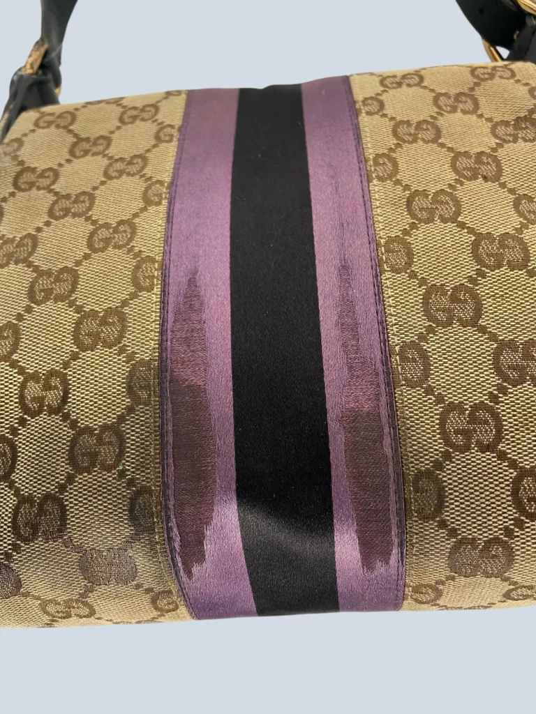 Gucci By Tom Ford, Horsebit Monogram canvas and leather shoulder bag, photo 12 of 13