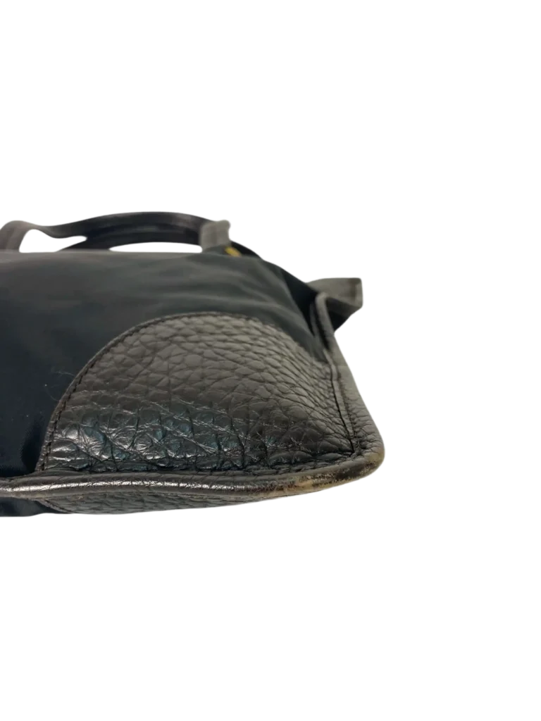Nylon and grained leather shoulder bag, photo 7 of 9