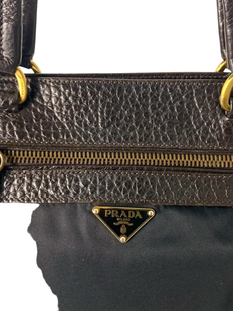 Nylon and grained leather shoulder bag, photo 9 of 9