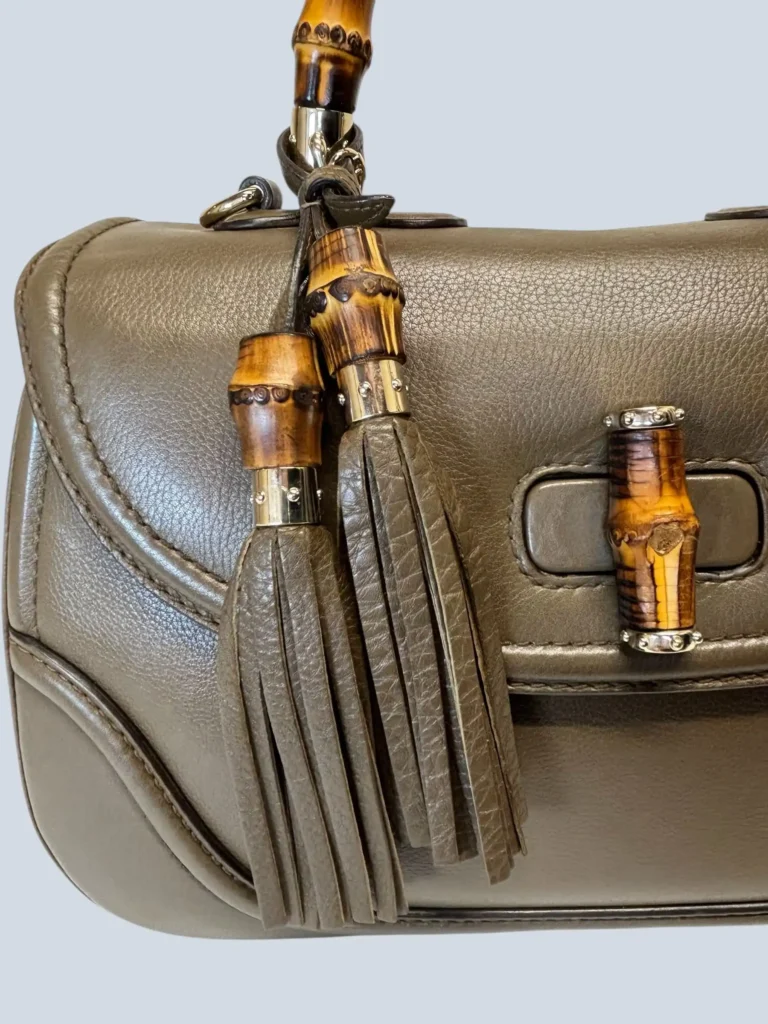 Borsa a spalla New Bamboo Large in pelle., foto 8 di 9