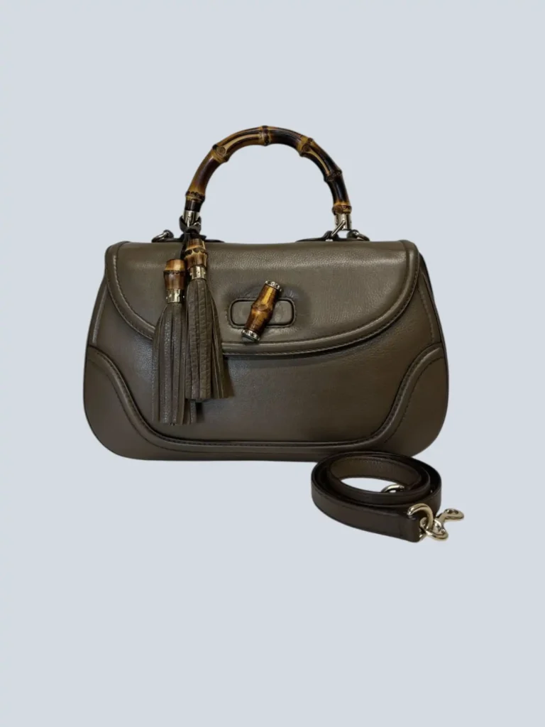 Borsa a spalla New Bamboo Large in pelle.