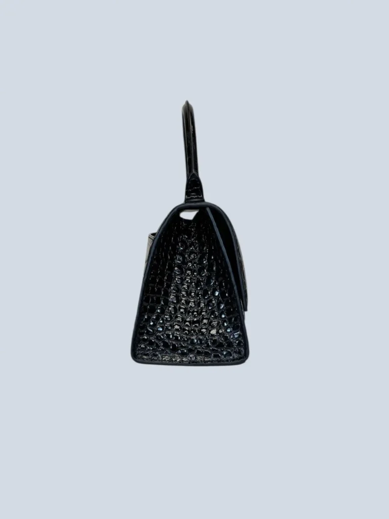 Borsa a tracolla Hourglass XS in pelle stampa coccodrillo., foto 4 di 12