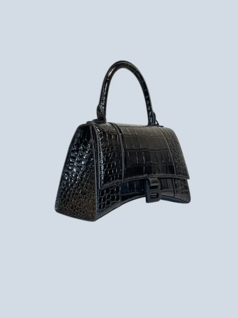 Borsa a tracolla Hourglass XS in pelle stampa coccodrillo., foto 3 di 12