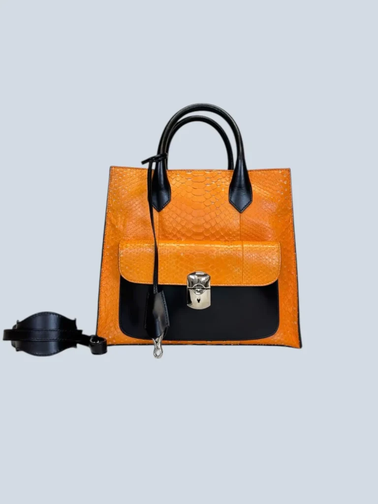 Borsa Padlock in pelle esotica.