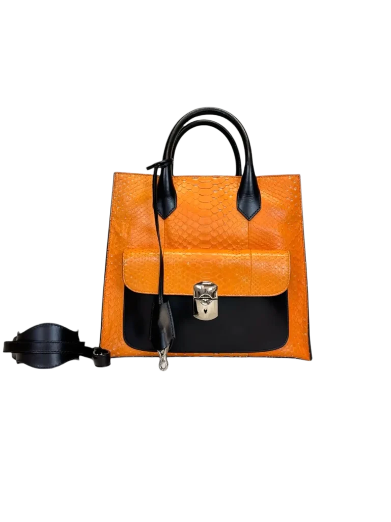 Borsa Padlock in pelle esotica.