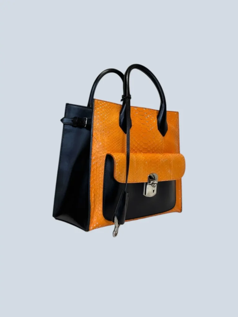 Borsa Padlock in pelle esotica., foto 2 di 11