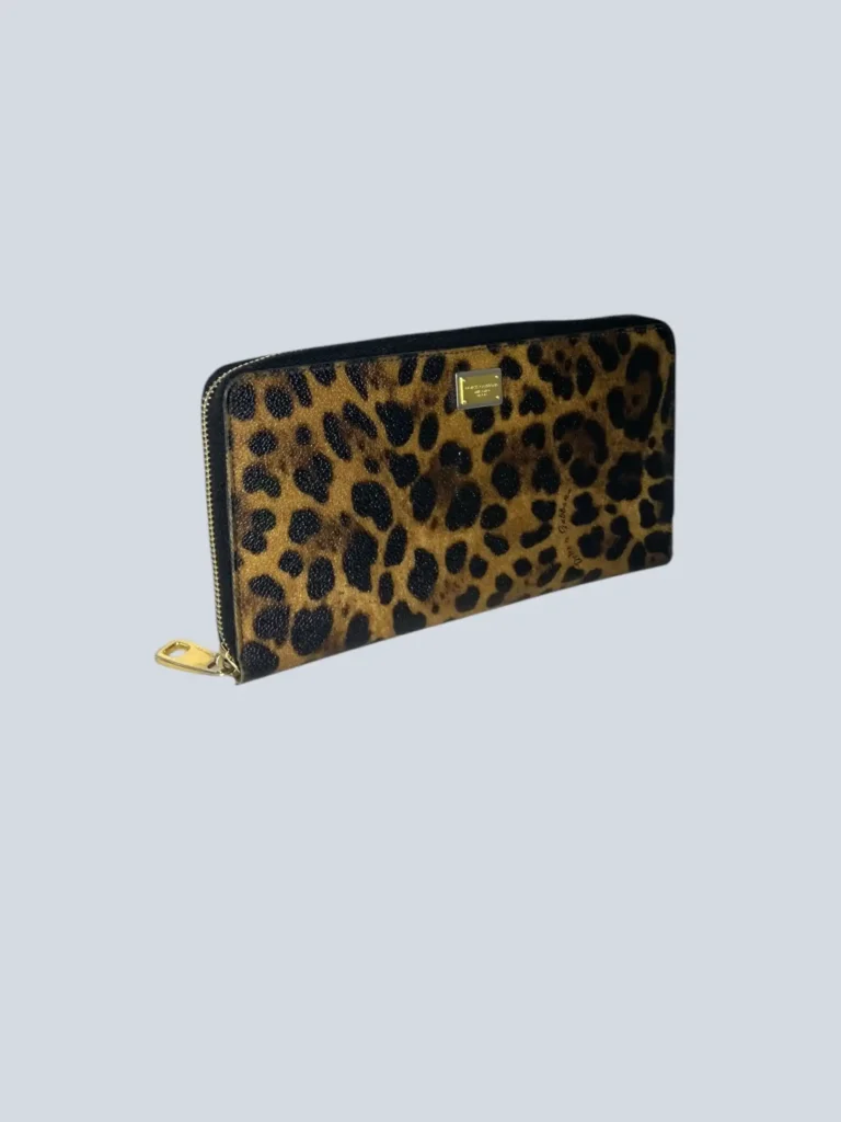 Portafoglio in pelle dauphine leopard., foto 2 di 8