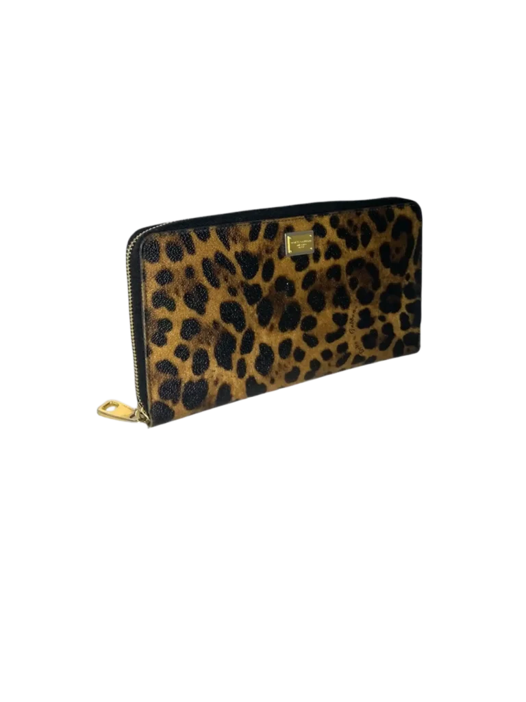 Portafoglio in pelle dauphine leopard., foto 2 di 8