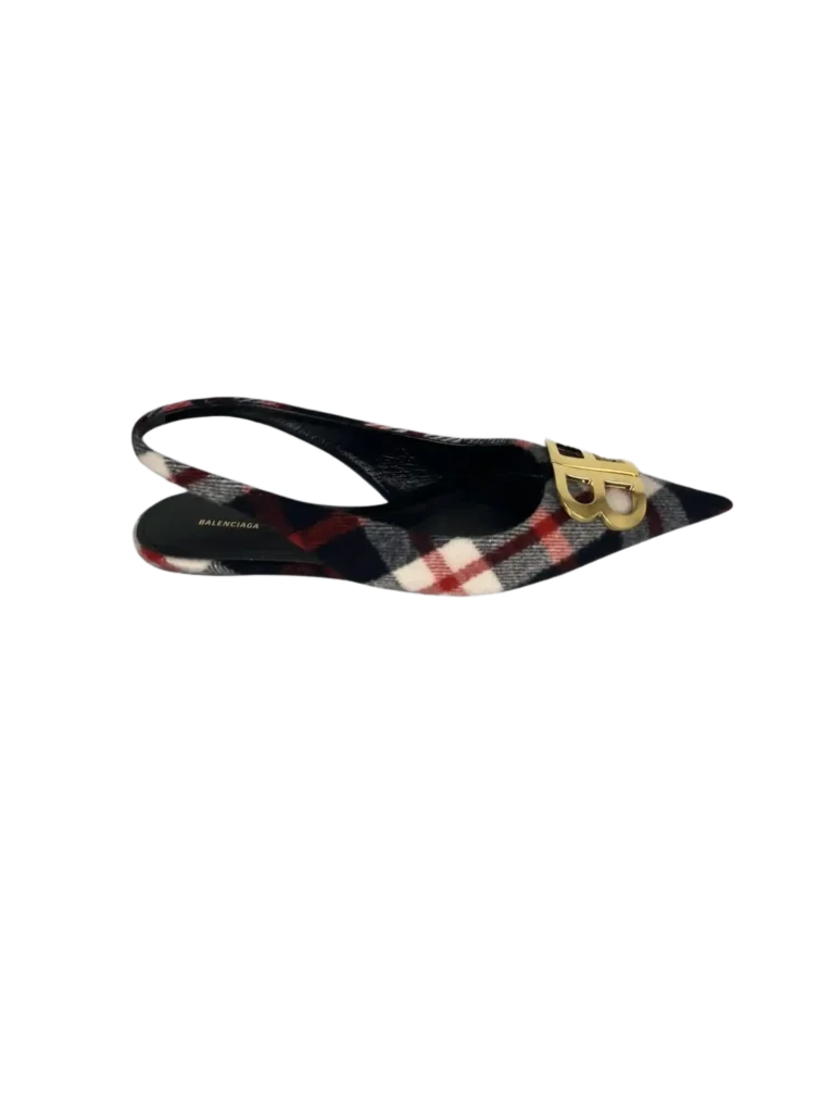 Ballerine BB Knife in tweed scozzese, 39,5.