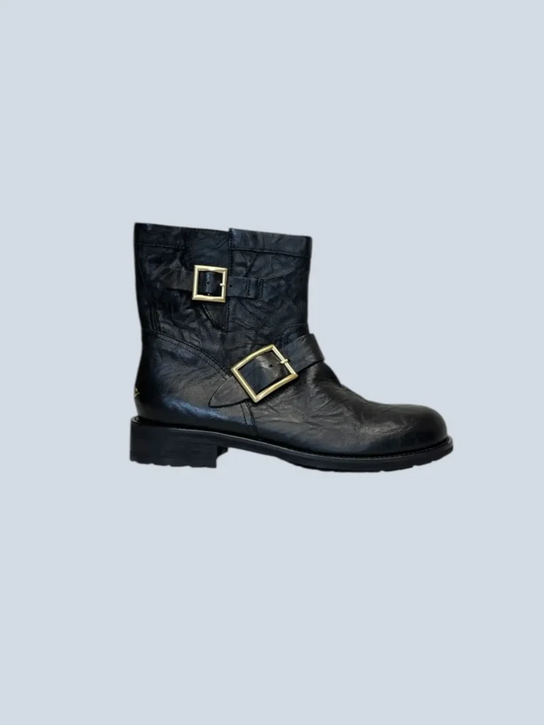 Stivaletti biker in pelle, 37,5.