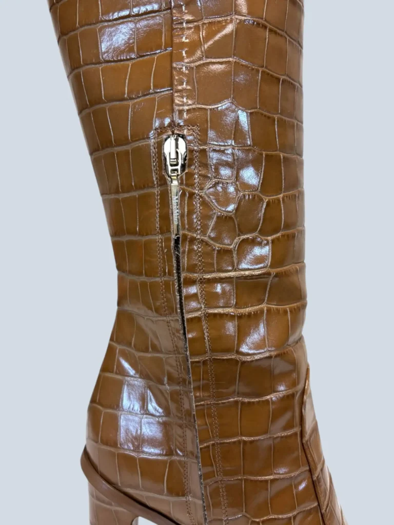Croc-effect leather over-the-knee boots, 41., photo 8 of 10