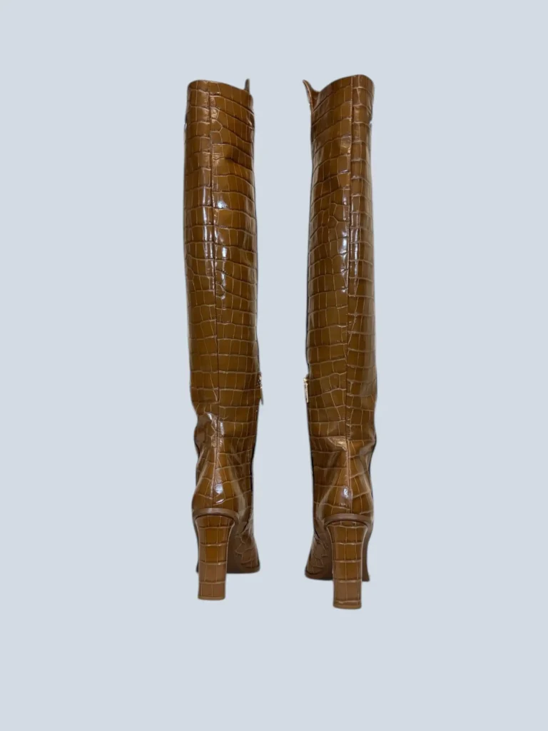 Croc-effect leather over-the-knee boots, 41., photo 5 of 10