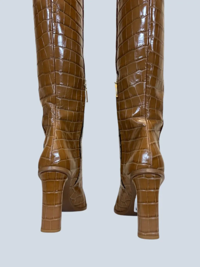 Croc-effect leather over-the-knee boots, 41., photo 9 of 10
