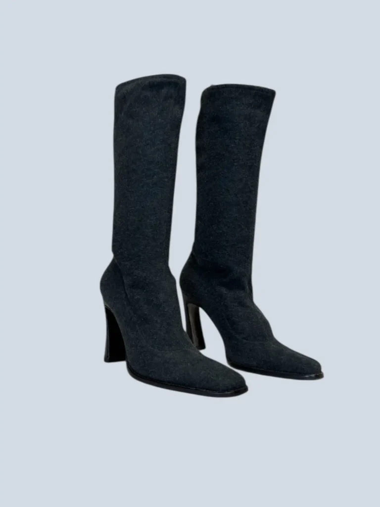 Wool and leather high boots, 37., photo 3 of 8
