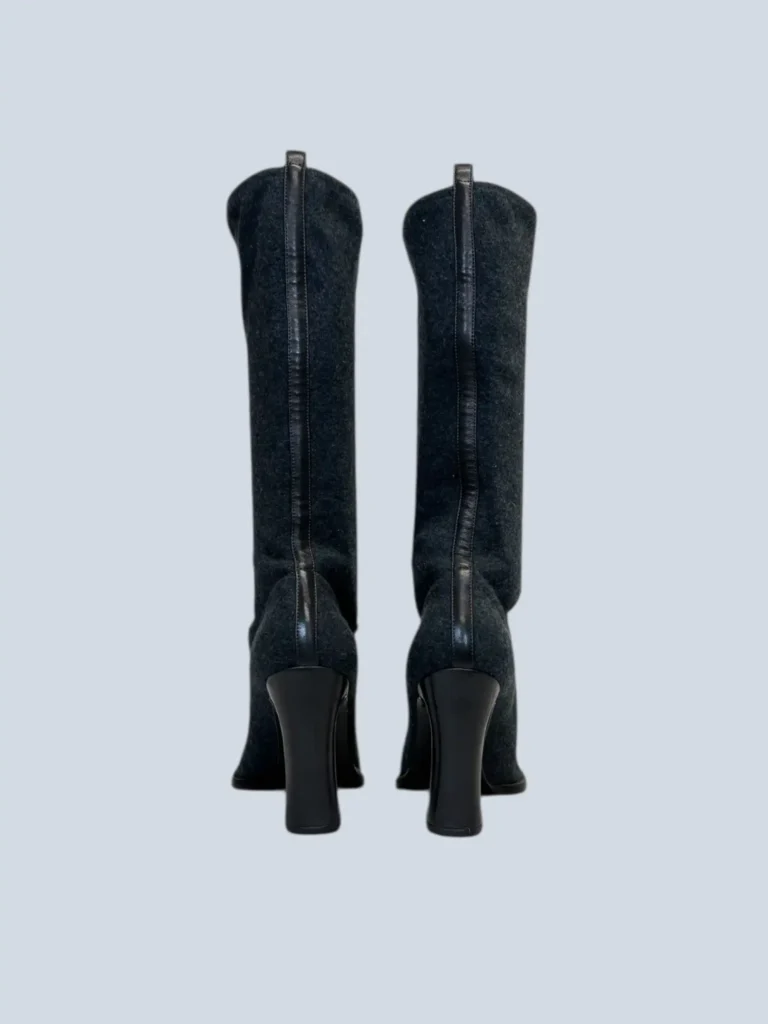 Wool and leather high boots, 37., photo 5 of 8
