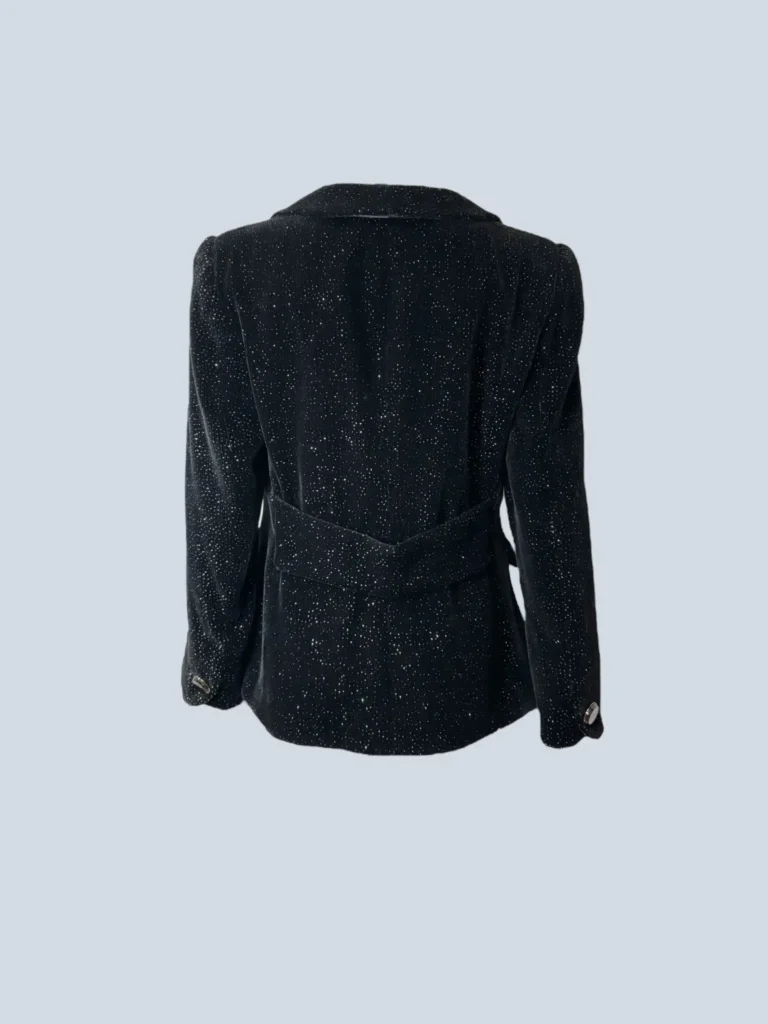 Blazer monopetto in velluto a coste con micro strass, 46., foto 3 di 8