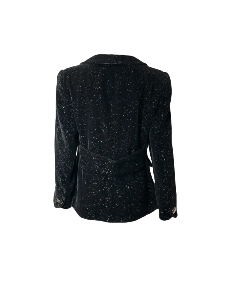 Blazer monopetto in velluto a coste con micro strass., foto 3 di 8