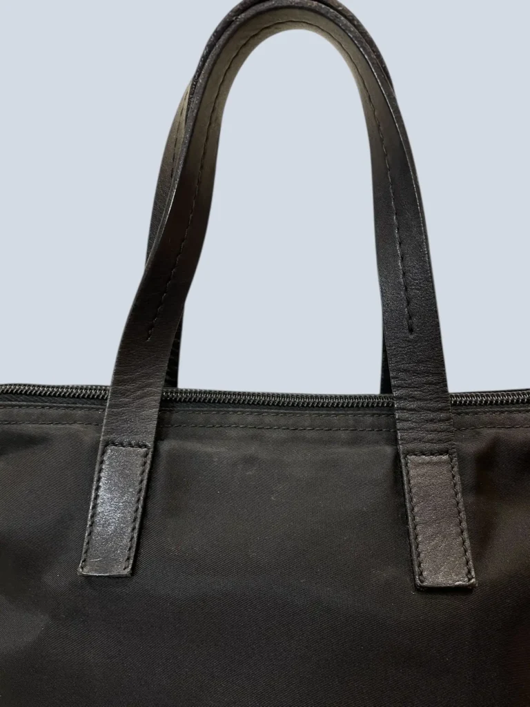 Borsa a mano in nylon e pelle., foto 7 di 13