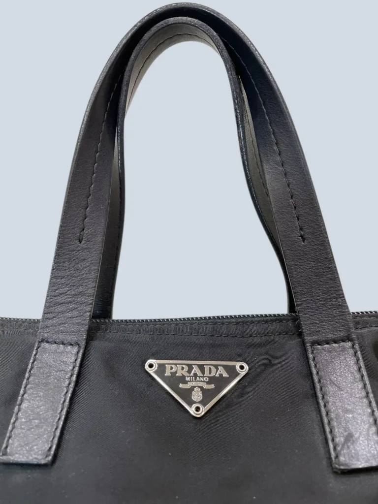 Borsa a mano in nylon e pelle., foto 6 di 13