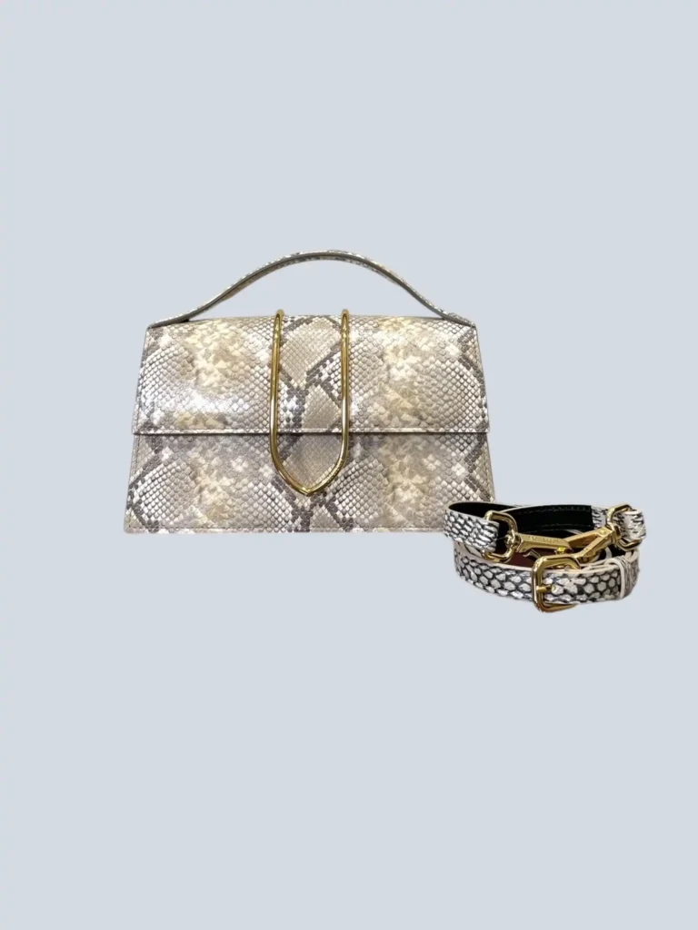 Borsa a tracolla Le Grand Bambino in pelle stampa pitone.