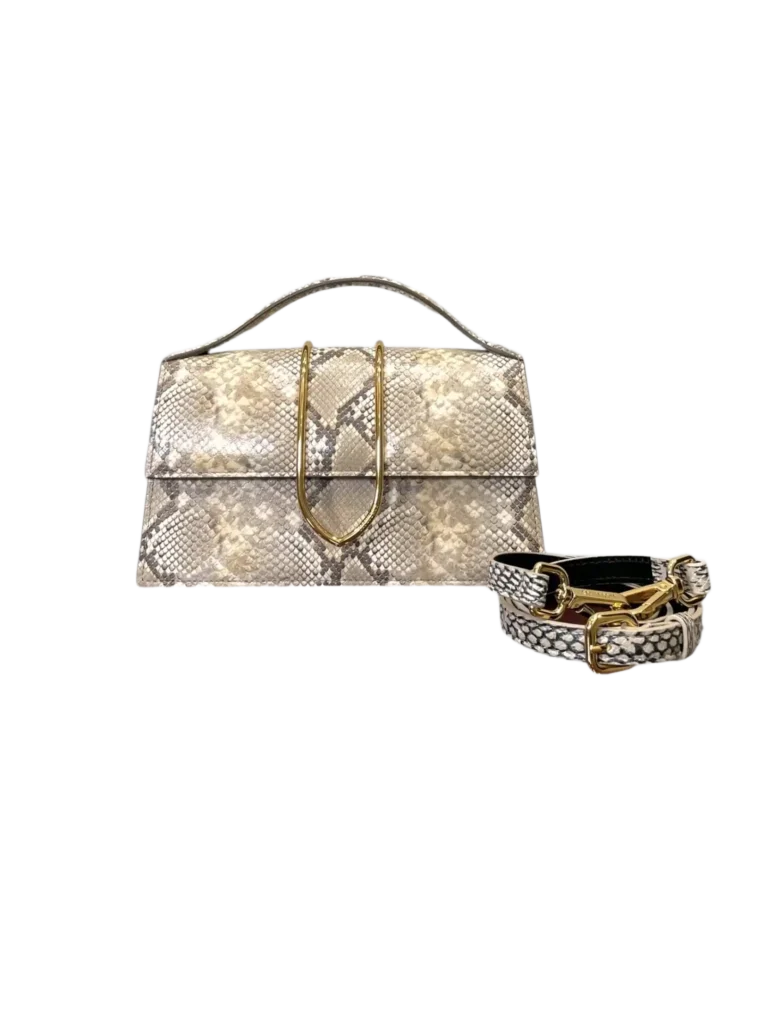 Le Grand Bambino python print leather crossbody bag.