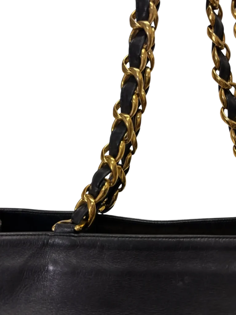 Vintage CC Chain leather tote shoulder bag, photo 9 of 11