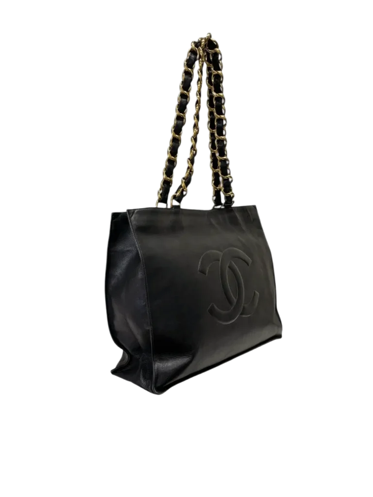 Vintage CC Chain leather tote shoulder bag, photo 2 of 11