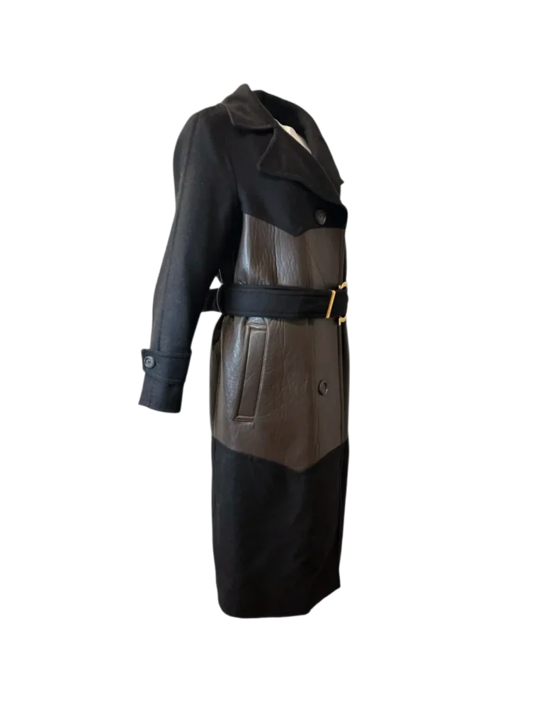 Cappotto in lana e pelle., foto 2 di 10