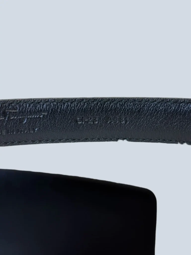 Cintura in pelle con fibbia logo, 75., foto 5 di 6