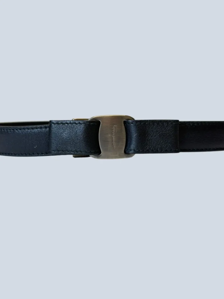 Cintura in pelle con fibbia logo, 75., foto 2 di 6