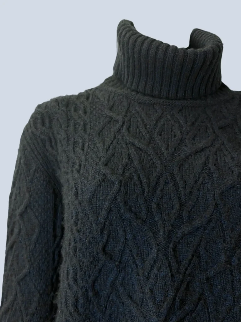 Maglione dolcevita a trecce in cachemire, L., foto 5 di 7