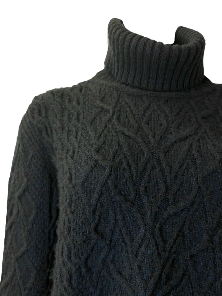 Maglione dolcevita a trecce in cachemire, L., foto 5 di 7