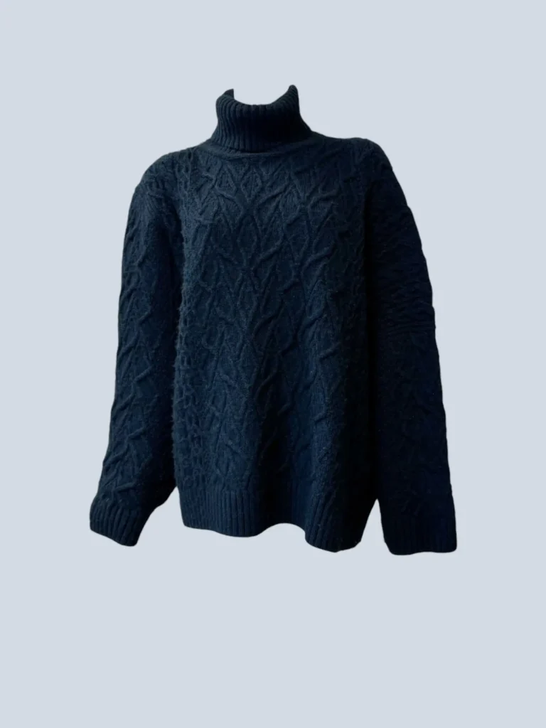 Maglione dolcevita a trecce in cachemire, L., foto 4 di 7