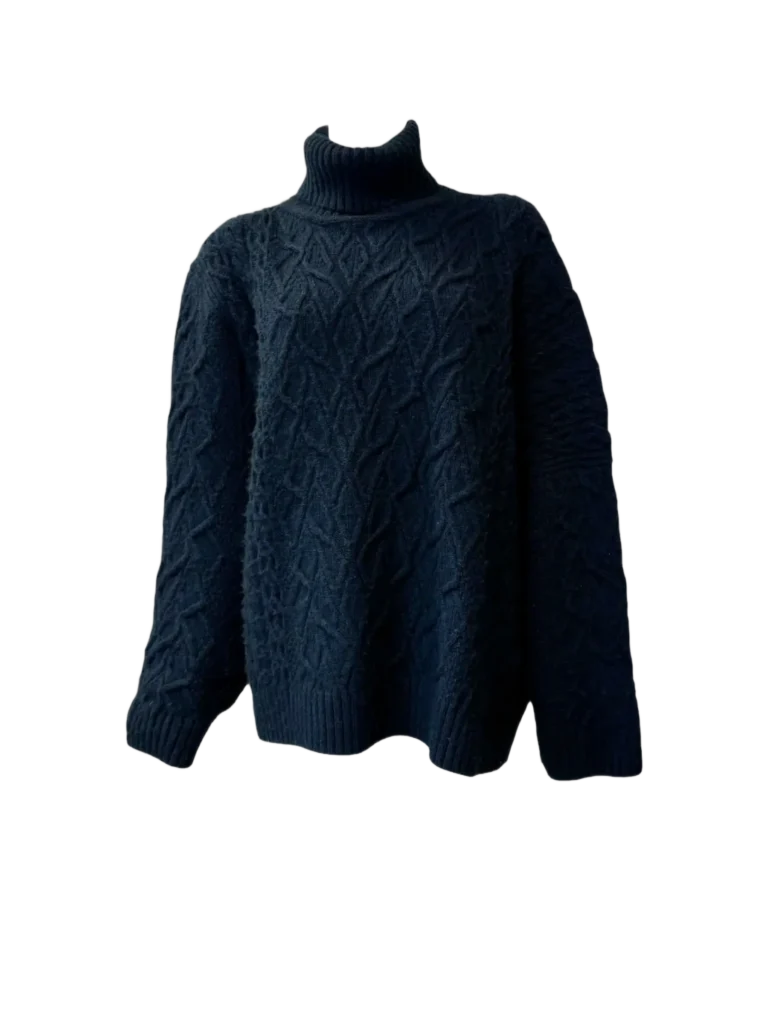 Maglione dolcevita a trecce in cachemire, L.