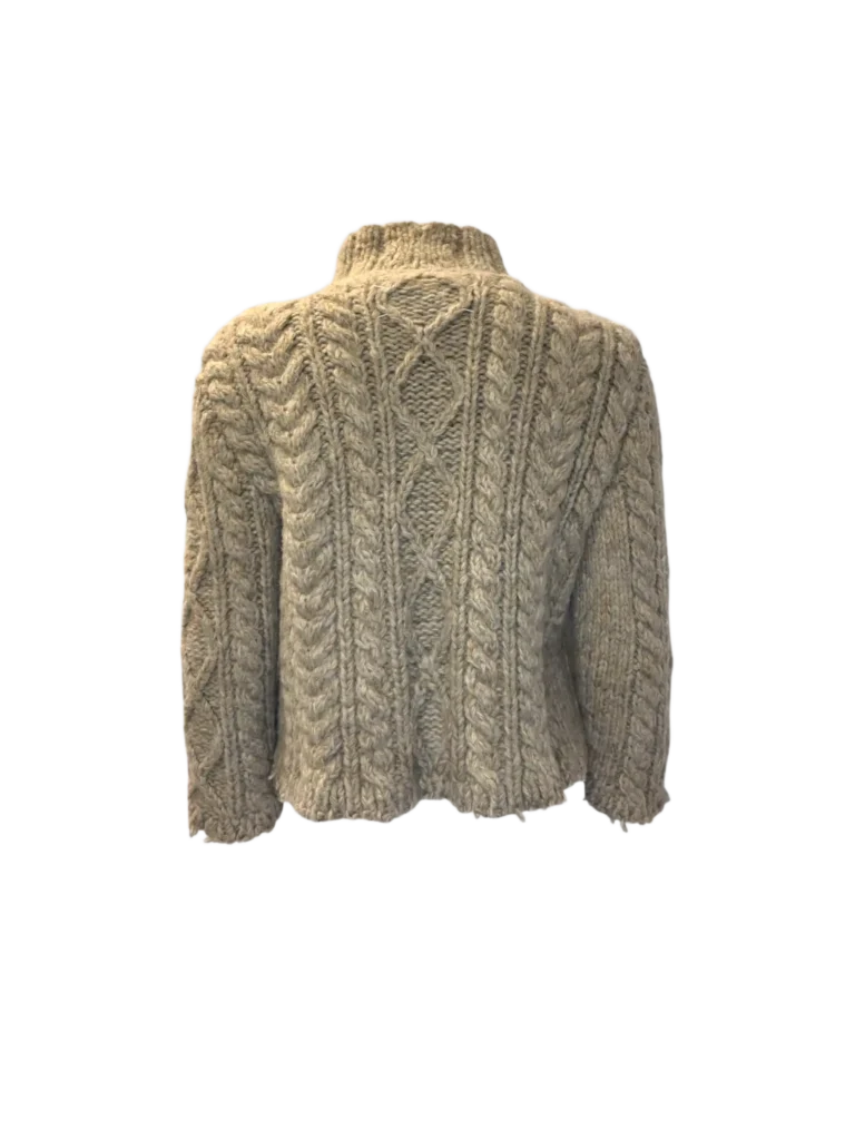 Maglione a trecce con bottoni e collo alto., foto 3 di 9
