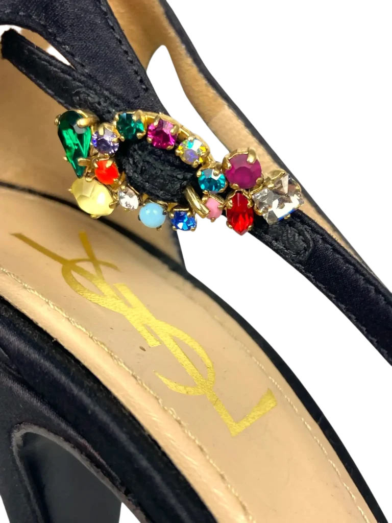 Sandali in satin e cristalli con plateau., foto 7 di 7